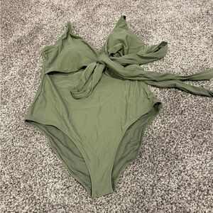 Olive Green Aerie One Piece Swimsuit